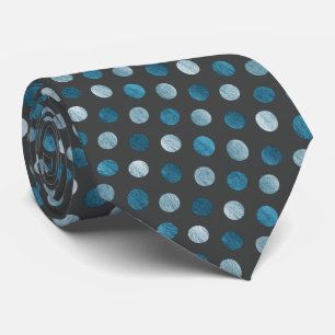 Cravate Elegant Polka Dot Personalized Blue Charcoal Grey
