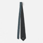 Cravate Elegant Polka Dot Personalized Blue Charcoal Grey (Dos)