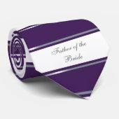 Cravate Élégant, pourpre, argenté, Père blanc de la mariée (Roulé)