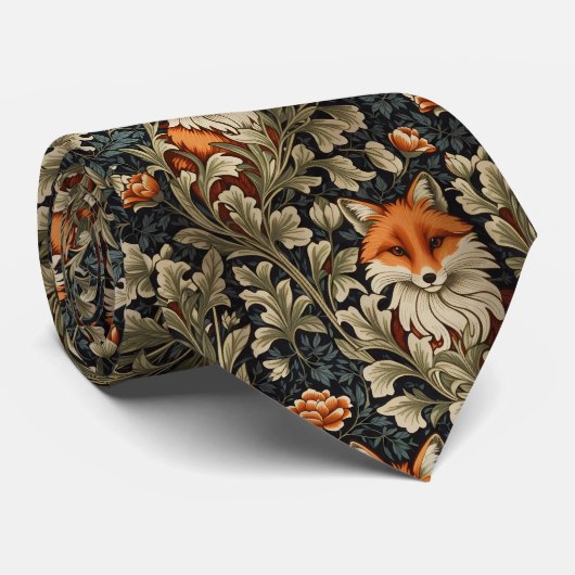 Cravate Élégant Renard William Morris Inspiré Motif (Roulé)