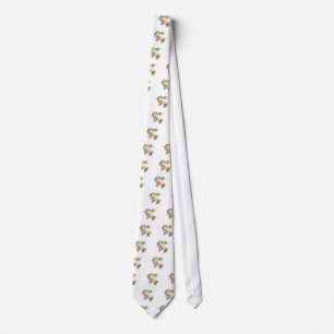 Cravate Elégant rose à fleurs blanc peachy orange foncé