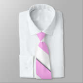 Cravate Élégant rose blanc Chevron Motif (Attaché)