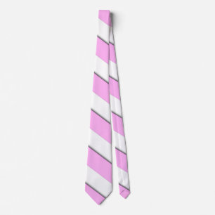 Cravate Élégant rose blanc Chevron Motif