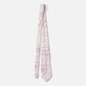 Cravate Elégant Rose Blanc Or Oeil Soleil Lune Mandala (Dos)