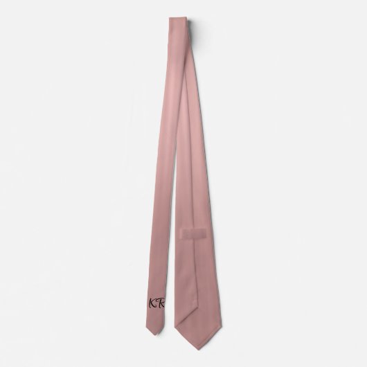 Cravate Élégant Rose Classic Monogrammes Initiales (Dos)
