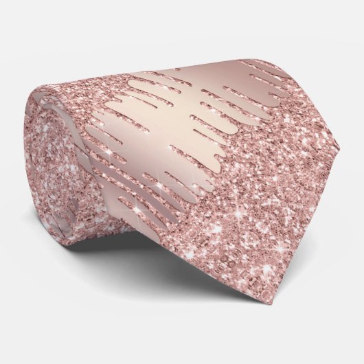 Cravate Elégant Rose Gold Blush Parties scintillant Crava (Roulé)