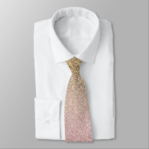 Cravate Elégant Rose Gold et Parties scintillant or Sparkl