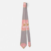 Cravate Elégant rose & or Aquarelle Rose Gris Design (Devant)
