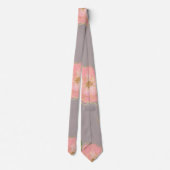 Cravate Elégant rose & or Aquarelle Rose Gris Design (Dos)