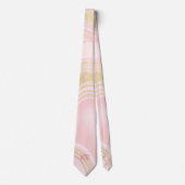 Cravate Élégant Rose or marbre Motif Initiales (Devant)