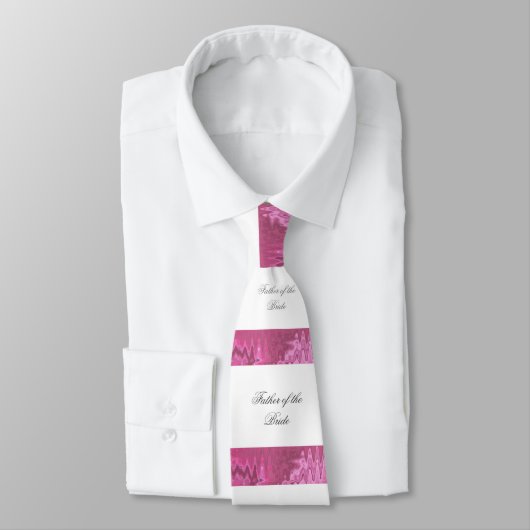 Cravate Élégant ruban en satin rose, père de la mariée (Attaché)
