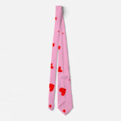 Cravate Élégant Saint-Valentin Cœurs Rouges Rose (Dos)