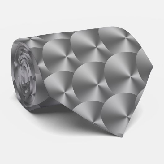 Cravate Elegant shiny silver metallic pattern neck tie (Roulé)