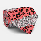 Cravate Elegant Silver Glitter Pink Leopard Print Classy (Roulé)