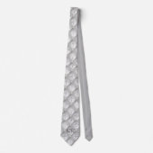 Cravate Elegant Silver Gray Fleur de Lis Pattern Initials (Devant)
