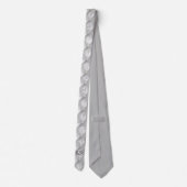 Cravate Elegant Silver Gray Fleur de Lis Pattern Initials (Dos)
