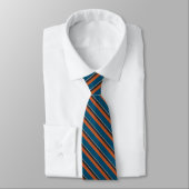 Cravate Elégant Silver Grey Marine Orange Red Blue Stripes (Attaché)