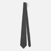 Cravate Elegant Silver Hexagon Geometric Pattern on Black (Devant)