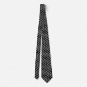 Cravate Elegant Silver Hexagon Geometric Pattern on Black (Dos)