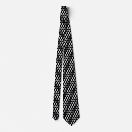 Cravate Elegant Silver Hexagon Geometric Pattern on Black (Dos)
