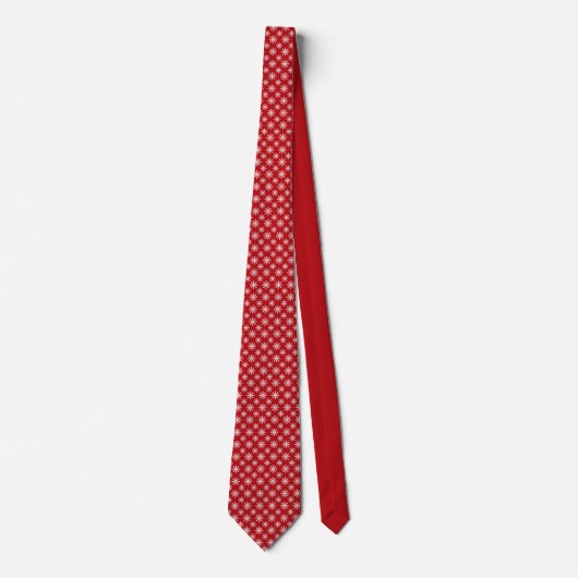Cravate Elegant Snowflakes Red Pattern (Devant)