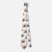 Cravate Élégant style d'impression léopard Noël vert or  (Devant)