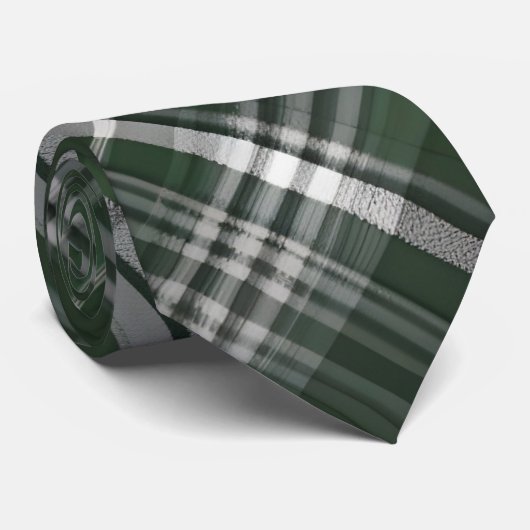 Cravate Elégant tartan vert (Roulé)