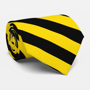 Cravate Élégant tendance noir jaune rayé Modèle chic 