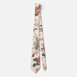 Cravate Élégant Tie Floral Japonais