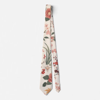 Cravate Élégant Tie Floral Japonais