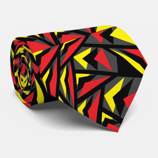 Cravate Élégant triangle géométrique coloré (Roulé)