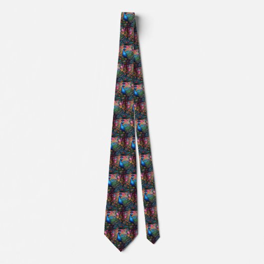 Cravate Élégant unique Gras Peacock Necktie (Devant)