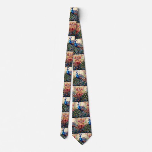Cravate Élégant unique Gras Peacock Necktie (Dos)