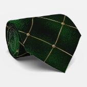 Cravate Élégant Vert et Or Diamants St Patrick's Day (Roulé)