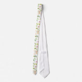 Cravate Elégant vert fleurs sauvages d'aquarelle (Dos)