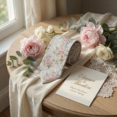 Cravate Élégant Vintage Shabby Chic Rose Pivoine Rose Pale