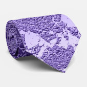 Cravate Élégant violet blanc Mariage officiel (Roulé)