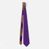 Cravate Elégant violet or Art Déco Motif géométrique (Dos)