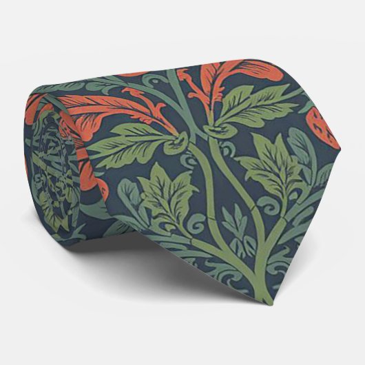 Cravate Elegant William Morris Strawberry Floral Pattern (Roulé)