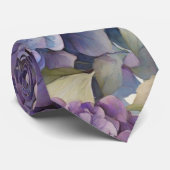 Cravate Elégante aquarelle bleu violet poussiéreuse (Roulé)