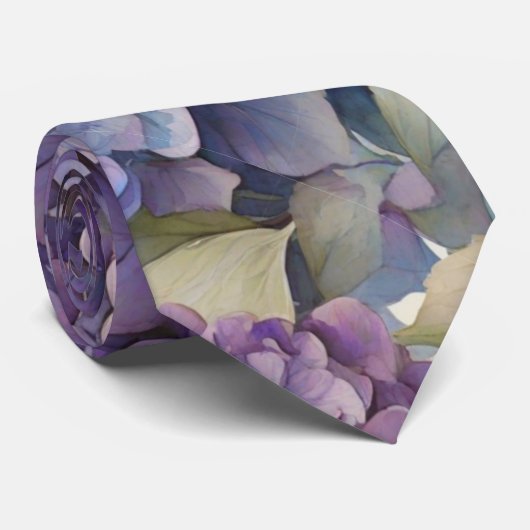 Cravate Elégante aquarelle bleu violet poussiéreuse (Roulé)