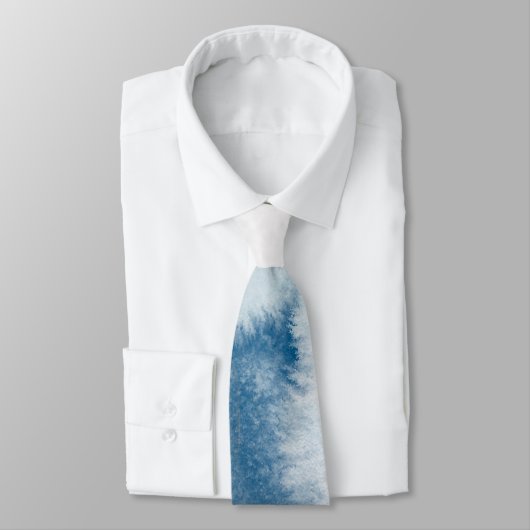 Cravate Elégante aquarelle bleue (Attaché)
