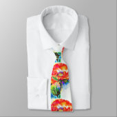 Cravate Elégante aquarelle rouge florale (Attaché)