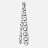 Cravate Elégante aquarelle Tulipe Mariage de couronne bleu (Dos)