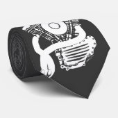 Cravate élégante avec le moteur blanc de Harley (Roulé)