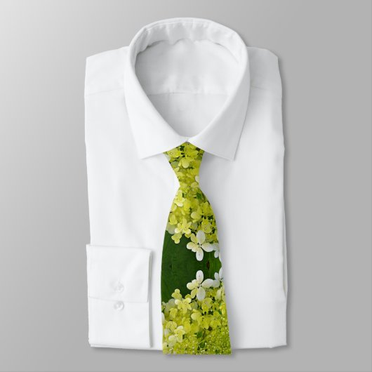 Cravate Élégante Chartreuse Vert Limelight Hydrangea (Attaché)