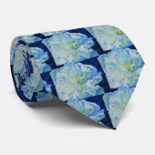 Cravate Elégante couleur bleue turquoise florale (Roulé)