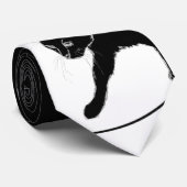 Cravate élégante de chat noir (Roulé)