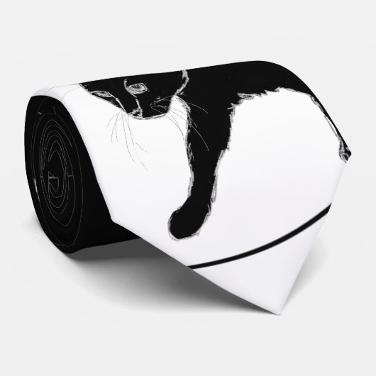 Cravate élégante de chat noir (Roulé)