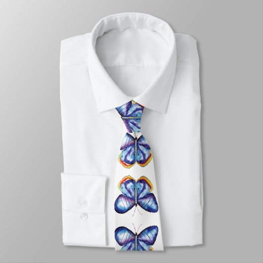 Cravate élégante de papillon d'art bleu (Attaché)